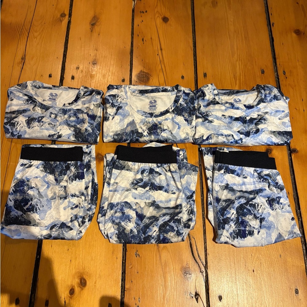 Fruit of the Loom Blue and White Mountain Print Thermal Underwear